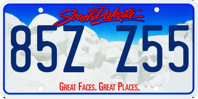 SD license plate 85ZZ55