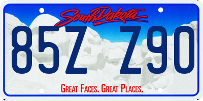 SD license plate 85ZZ90