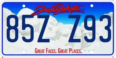 SD license plate 85ZZ93
