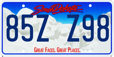 SD license plate 85ZZ98