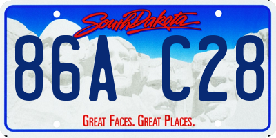 SD license plate 86AC28