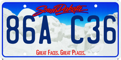 SD license plate 86AC36