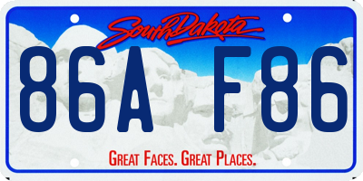 SD license plate 86AF86
