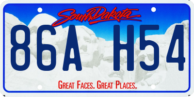 SD license plate 86AH54