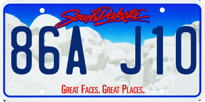 SD license plate 86AJ10