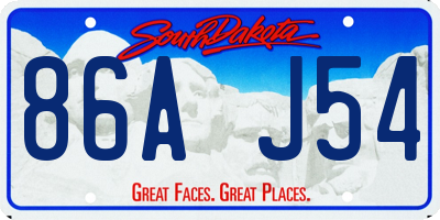 SD license plate 86AJ54