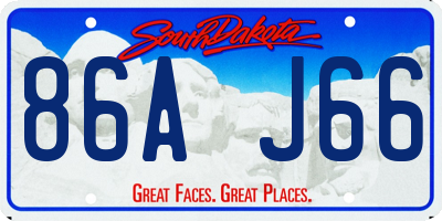 SD license plate 86AJ66