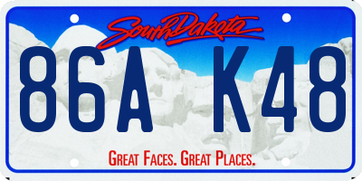 SD license plate 86AK48