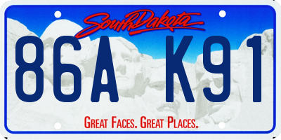 SD license plate 86AK91