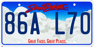 SD license plate 86AL70