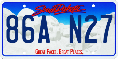 SD license plate 86AN27