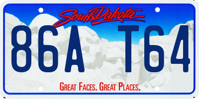 SD license plate 86AT64