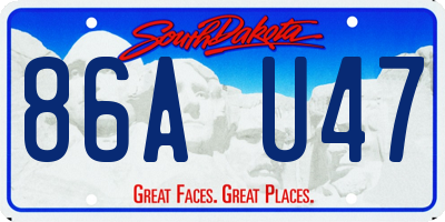 SD license plate 86AU47