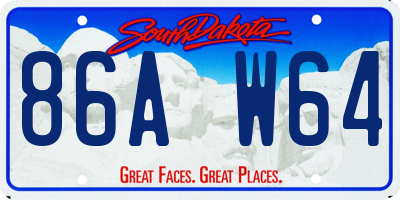 SD license plate 86AW64
