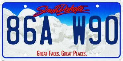 SD license plate 86AW90