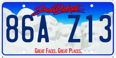SD license plate 86AZ13