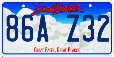 SD license plate 86AZ32
