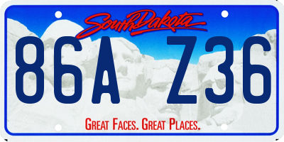 SD license plate 86AZ36