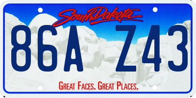 SD license plate 86AZ43