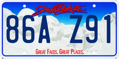 SD license plate 86AZ91