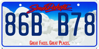 SD license plate 86BB78