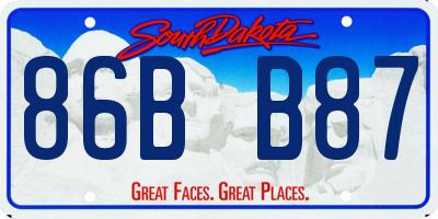 SD license plate 86BB87