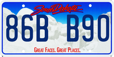SD license plate 86BB90