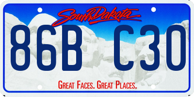 SD license plate 86BC30