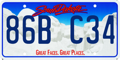 SD license plate 86BC34