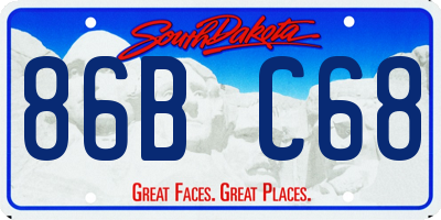 SD license plate 86BC68