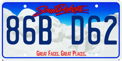 SD license plate 86BD62