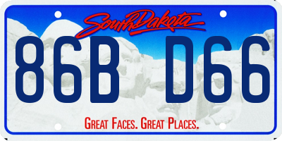 SD license plate 86BD66