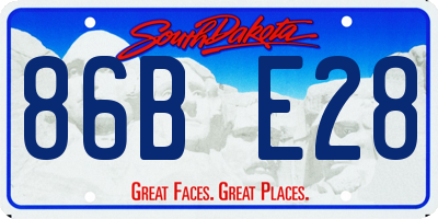 SD license plate 86BE28