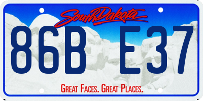 SD license plate 86BE37