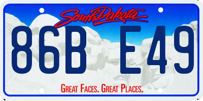 SD license plate 86BE49