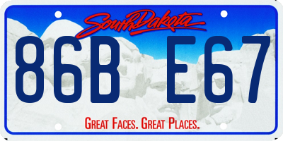 SD license plate 86BE67