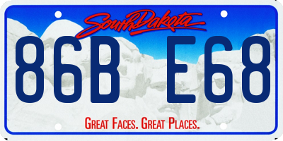 SD license plate 86BE68