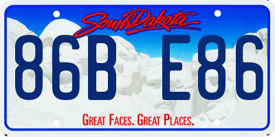 SD license plate 86BE86