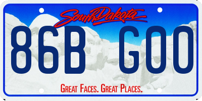 SD license plate 86BG00