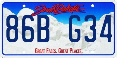 SD license plate 86BG34