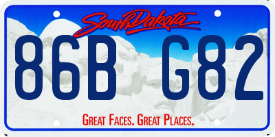 SD license plate 86BG82