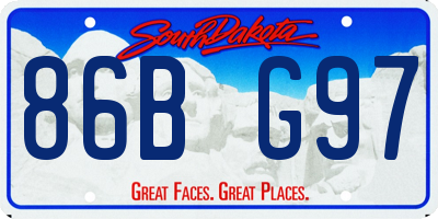 SD license plate 86BG97