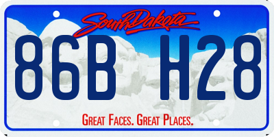 SD license plate 86BH28