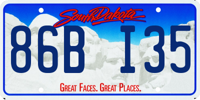 SD license plate 86BI35