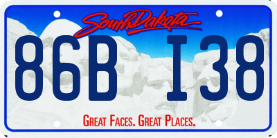 SD license plate 86BI38