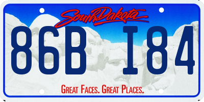 SD license plate 86BI84