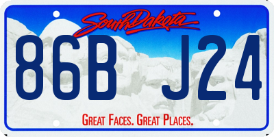 SD license plate 86BJ24