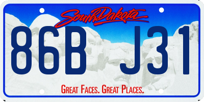 SD license plate 86BJ31