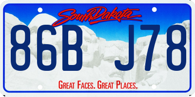 SD license plate 86BJ78