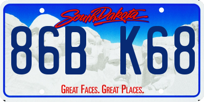 SD license plate 86BK68